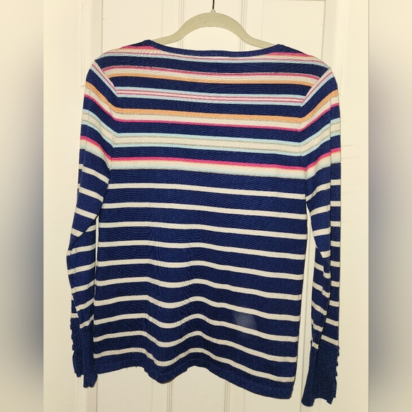 Chico's long-sleeved multi-colored stripe knit top - Picture 2 of 8
